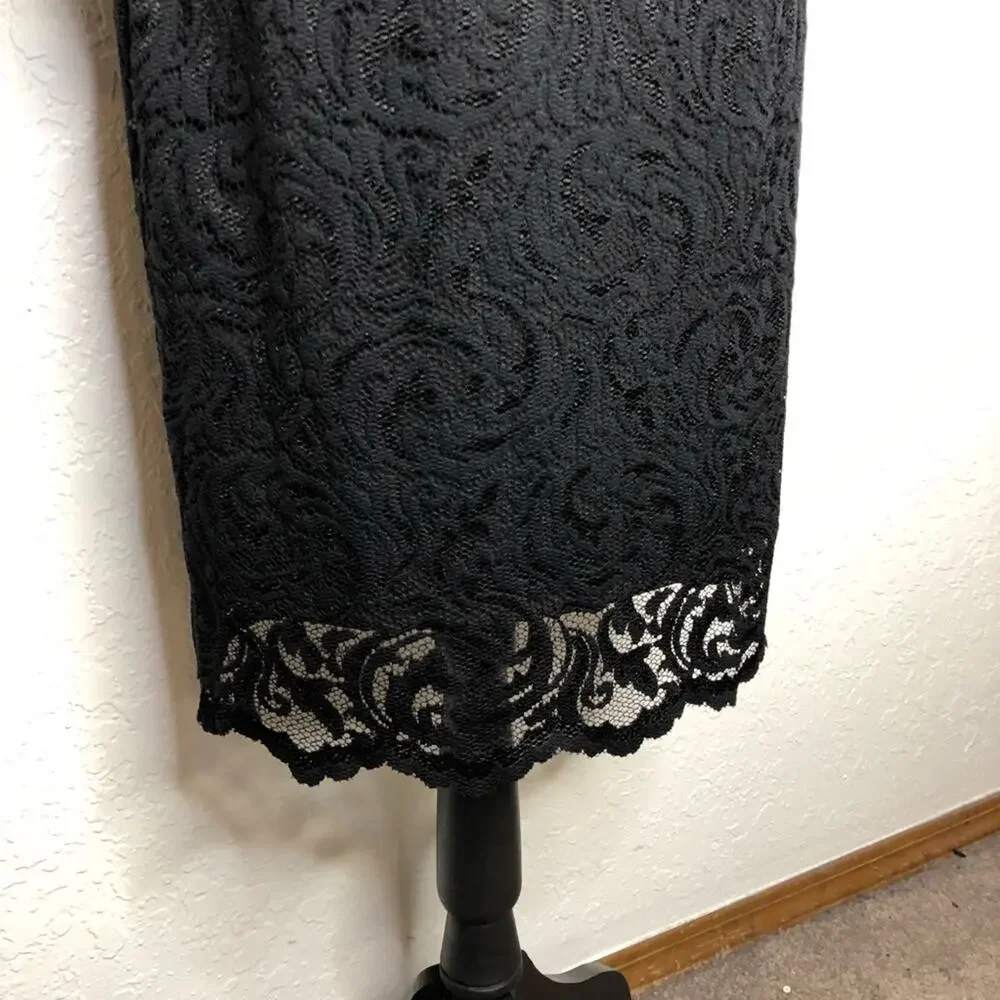 Joseph Ribkoff black lace overlay dress size 10 NWT classic elegant cocktail